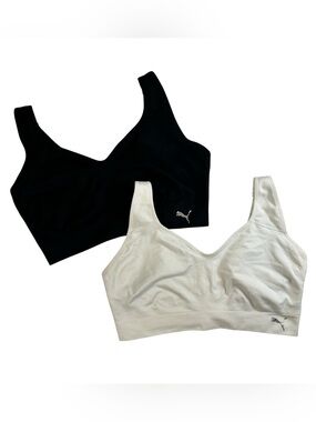 Puma Women's Seamless Performance Sports Bra 2-Pack Black/White Size XL